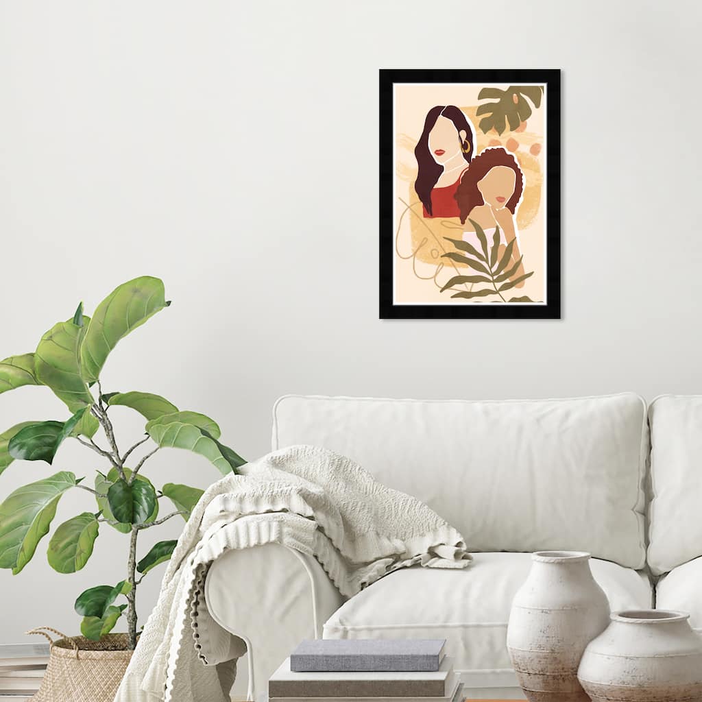 Wynwood Studio Prints People and Portraits Tropical Ladies White and Cream White Modern & Contemporary Wall Art Canvas Print