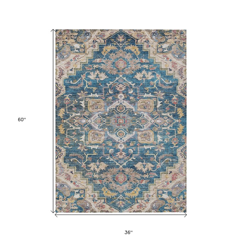 HomeRoots Oriental Traditional Rectangle Outdoor Rug