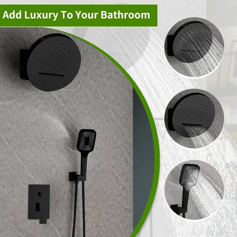 KISRAIS 3 Way Waterfall & Rainfall Faucet Shower System