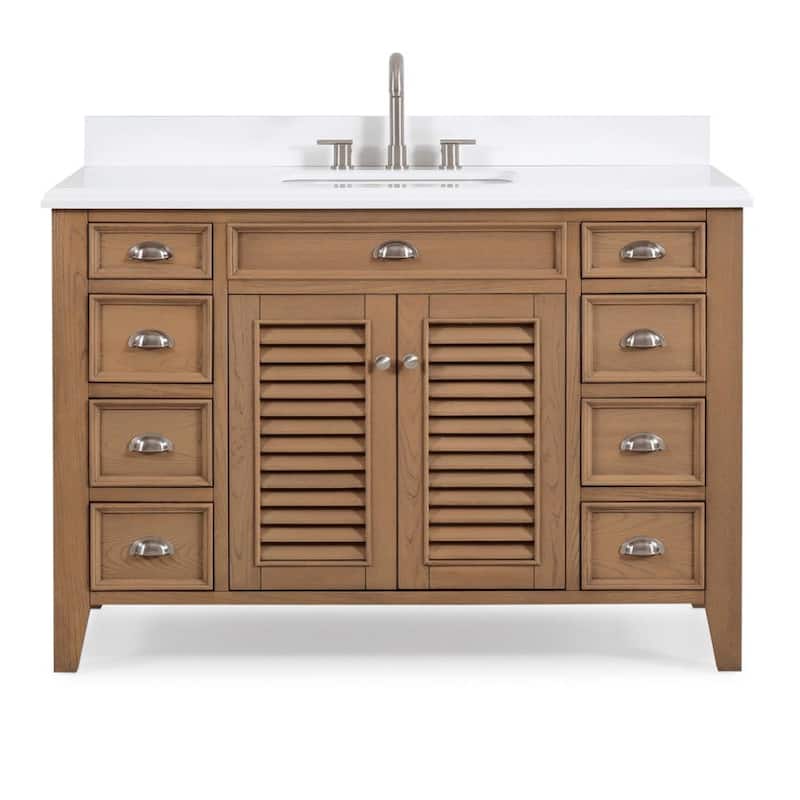 30 Inch Contemporary Style Wood Finish Bathroom Vanity - 50 inch