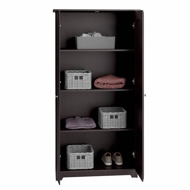 Cabot Espresso Oak Tall Storage Cabinet with Doors