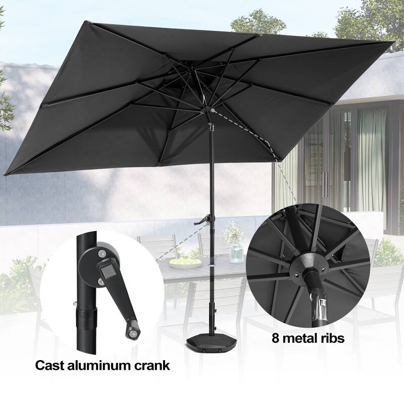 Pellebant Outdoor 10 x 6.5 Ft Market Umbrella with Double Top