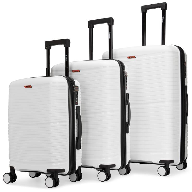 Bobcat Trencher 3-Piece Expandable Hardside Spinner Luggage Set - White