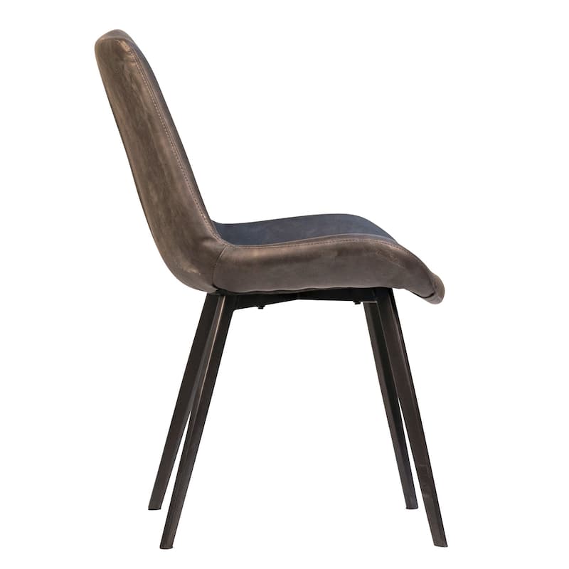 Brooklyn PU Leather Upholstered Dining Chair, Brown (Set of 2)