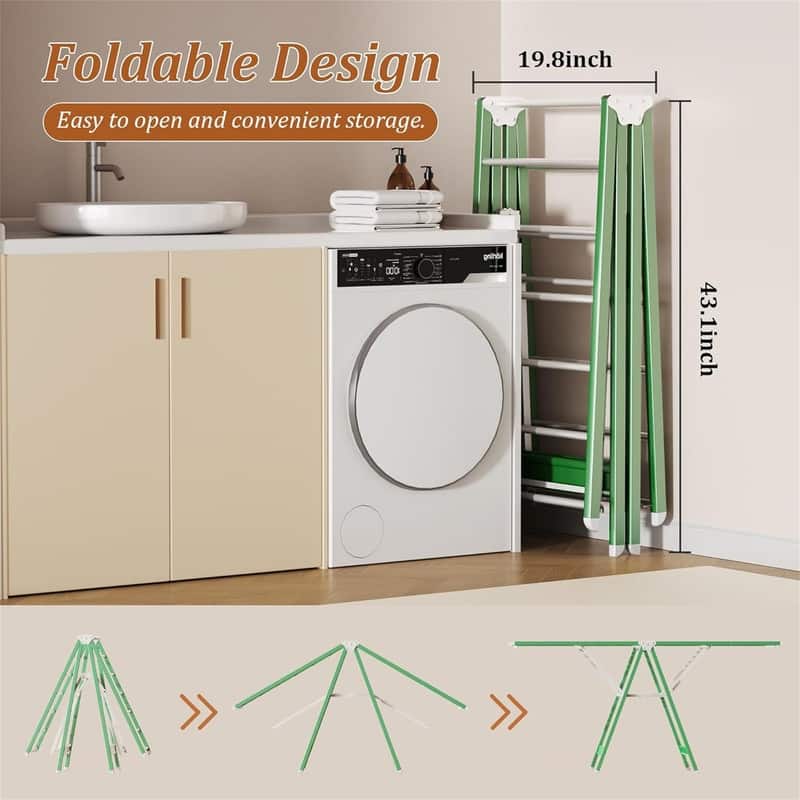 Clothes Drying Rack,63 Inches Foldable Aviation Aluminum Alloy Drying Rack,