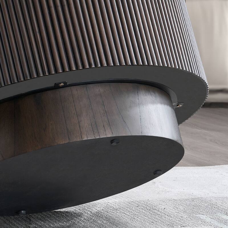 Modern Marble Pattern Coffee Table Set,31.5 and 23.62 inch Round End Coffee Table,MDF Coffee Table with Sturdy Pedestal