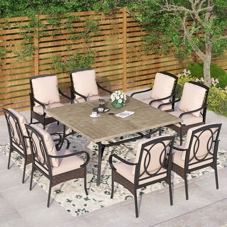 Metal Outdoor Dining Set for with Square Table Heavy-Duty