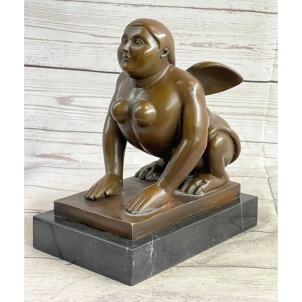 Greek Sphinx Bronze Sculpture Statue Figurine Figure Art Deco Lost