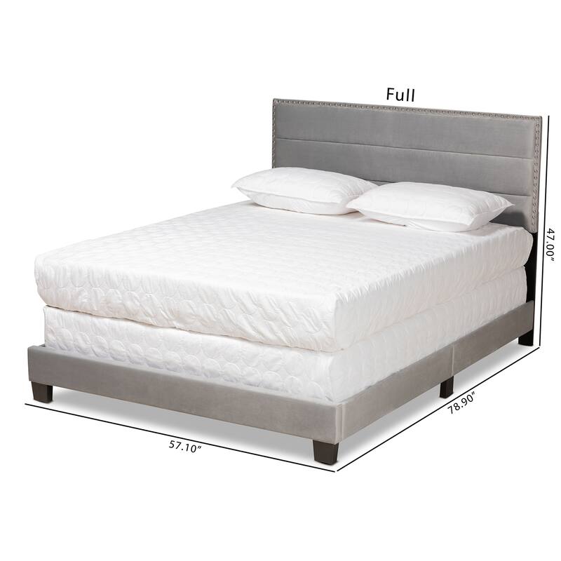 Tamira Modern Glam Velvet Fabric Upholstered Panel Bed