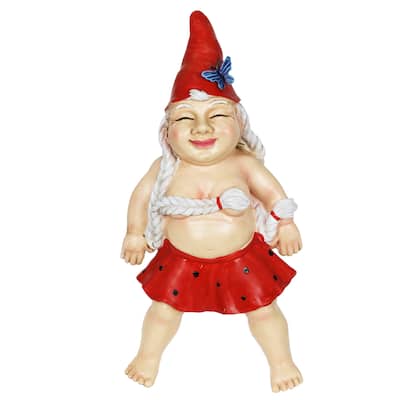 Exhart Good Time Sunbathing Sally Pool Floater Gnome, 13 Inch