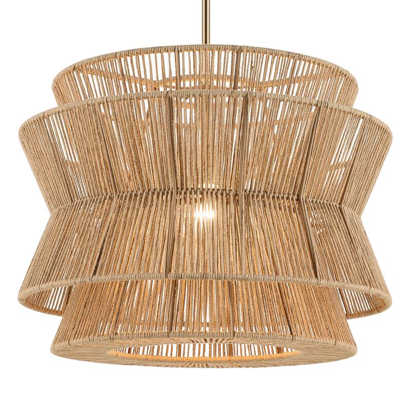 Kichler Lighting Ophira 22 Inch 1 Light Pendant with Jute Shade in Champagne Bronze