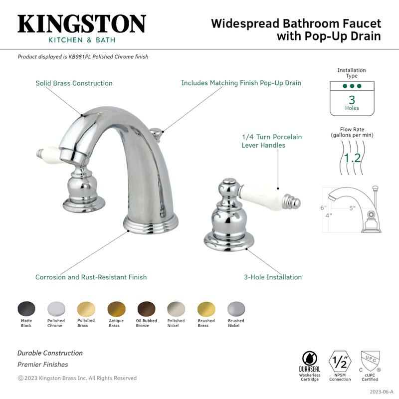 Kingston Brass Victorian Deck Mount Widespread Bathroom Faucet