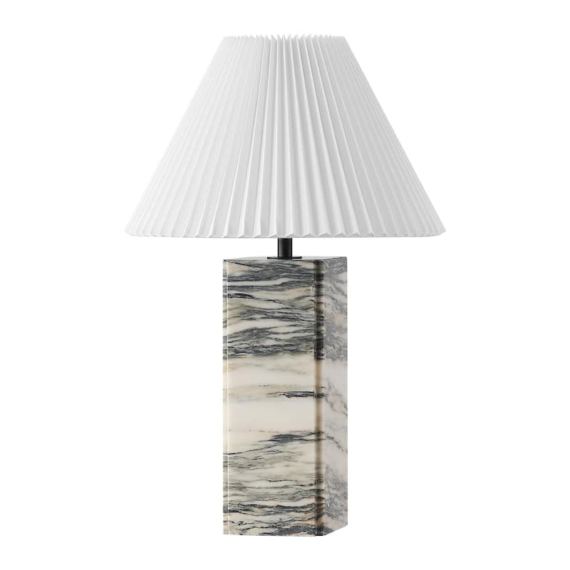 SAFAVIEH Couture Mackenzie Square Marble Table Lamp - 16"W x 16"D x 25"H