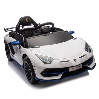 12V Kids Ride On Car with Parents Remote Control, Licensed Lamborghini Aventador Xago, Early Education, Bluetooth,LED Lights