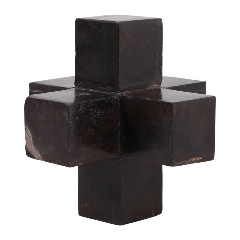 Wood Decorative Object Geometric Design for Home Bedroom Office Decor - 5" x 5" x 5"