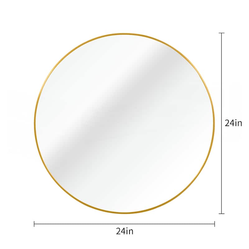 24 Inch Metal Framed Round Bathrrom Mirror