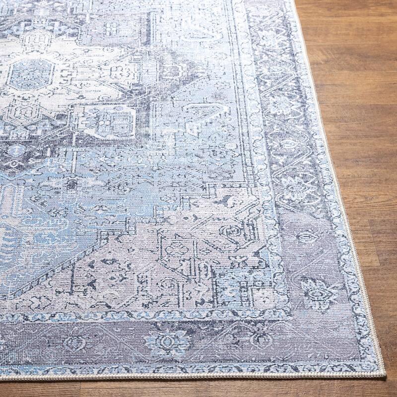 Livabliss Zakariya Vintage Medallion Machine Washable Area Rug