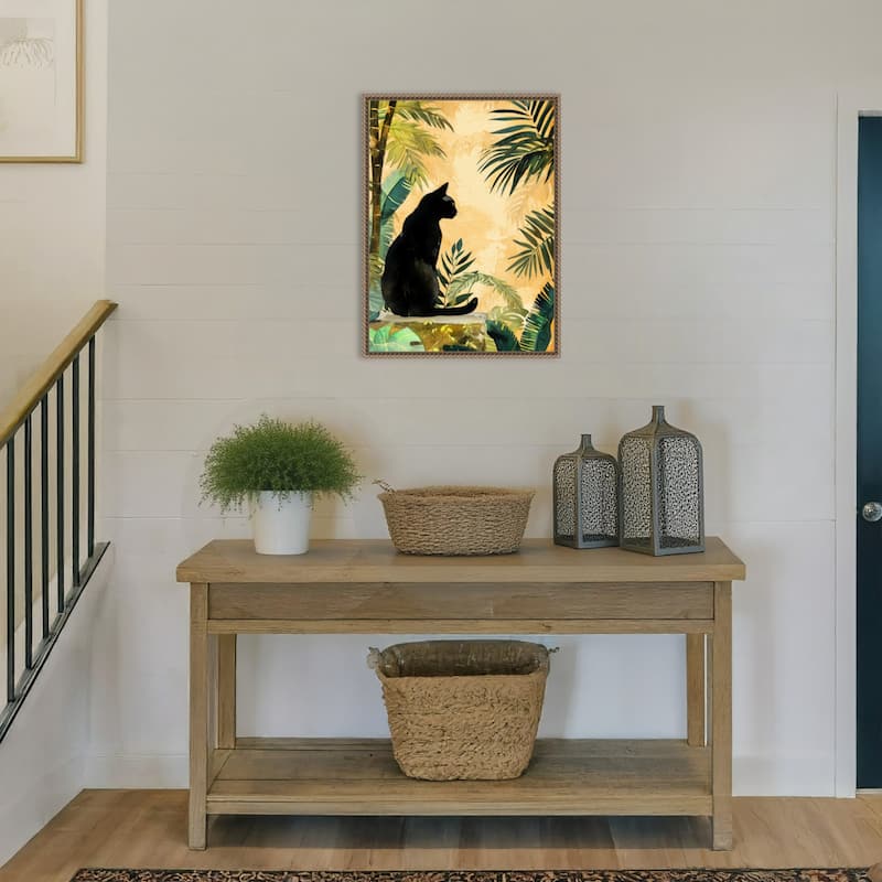 Cats Life Jungle by Justyna Jaszke Framed Canvas Wall Art