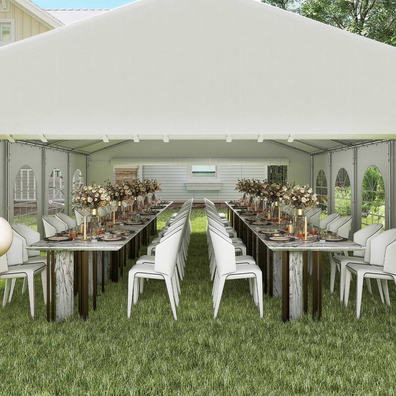 Outsunny 20' x 32' Heavy Duty Party Tent, Large Canopy Tent w/ Removable Protective Sidewalls