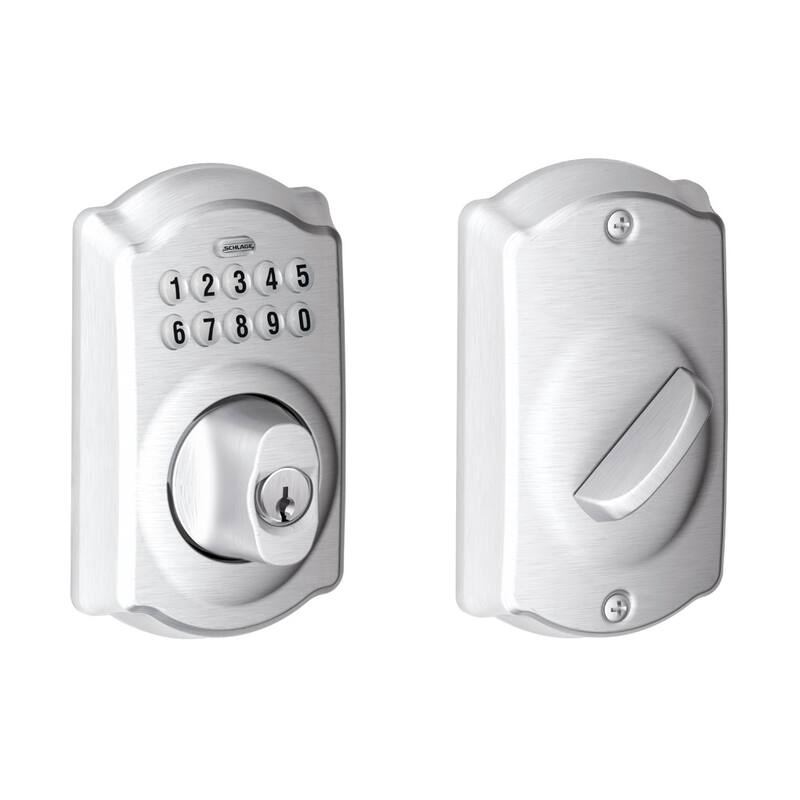 Schlage Camelot Electronic Keypad Single Cylinder Deadbolt - Satin Chrome
