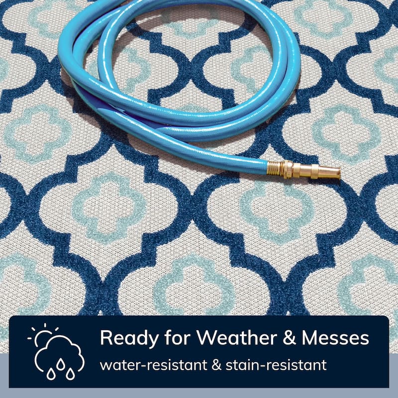 Well Woven Dorado Illuminate Indoor Outdoor Trellis High-Low Area Rug