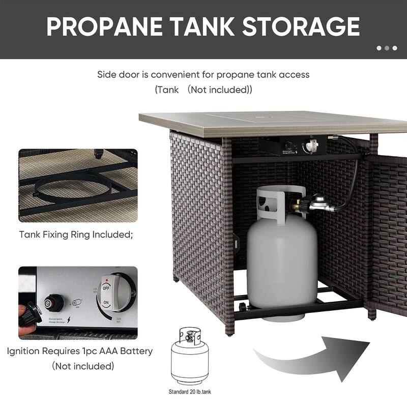 Fire Pit Table with Glider Chairs Sofa Chairs Brown-Red - Brown