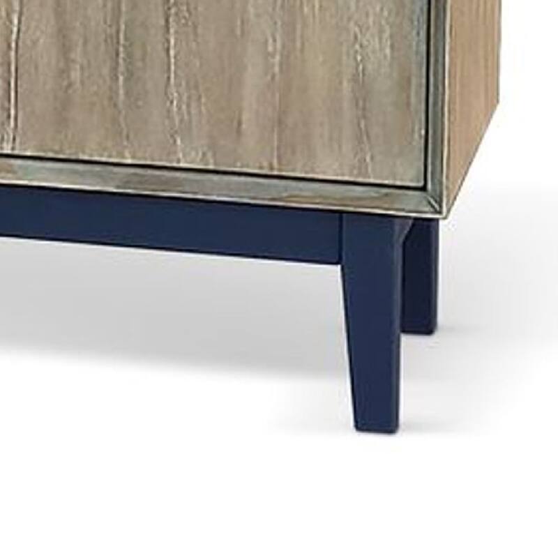 Claire Buffet Server Console, 3 Drawers 2 Cabinets, Wheat-Black Mindi Wood