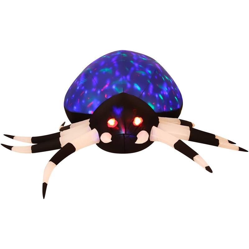 Haunted Hill Farm 6-Ft. Wide Prelit Inflatable Spider with Disco Lights