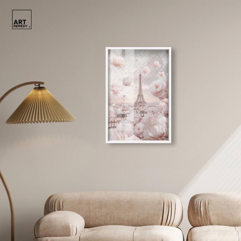 Raining Petals in Paris Shadowbox by Art Remedy
