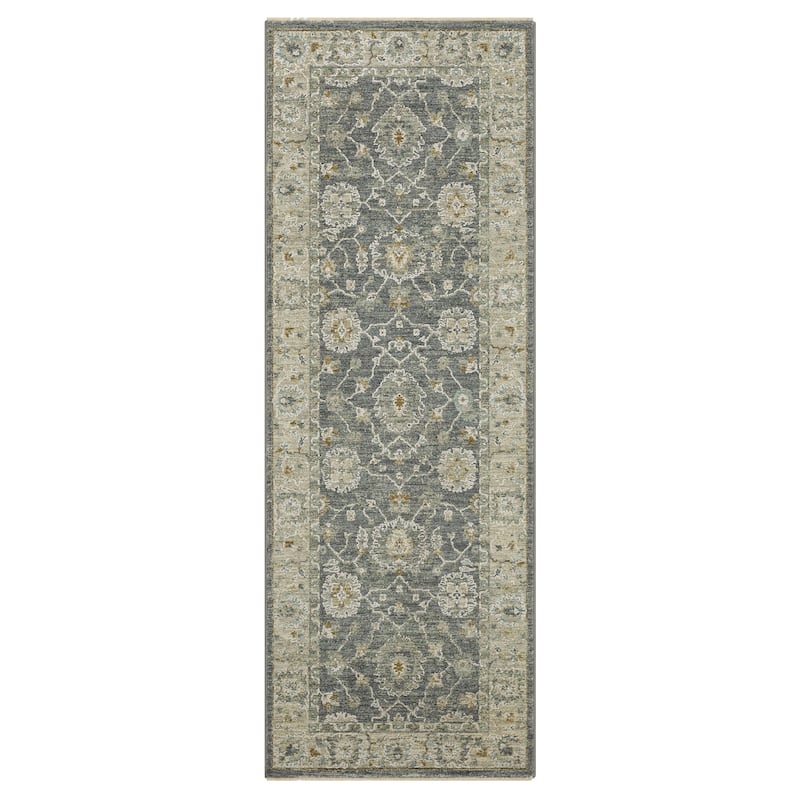 Karastan Kahta Ornamental Area Rug - 2' 7" x 7' 3" - Grey - Runner
