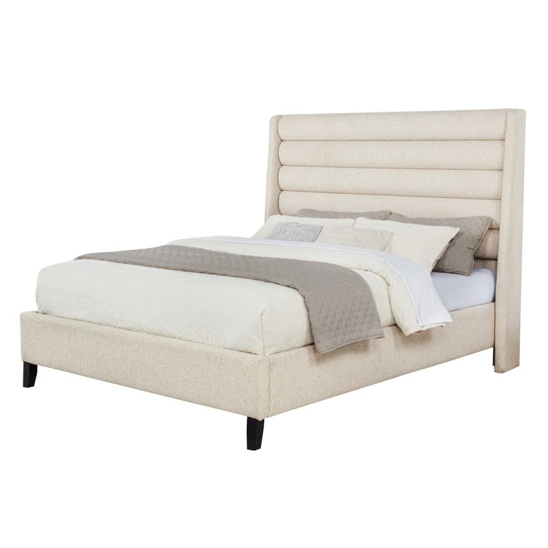 Best Master Furniture Sorella Modern Channeled Upholstered Platform Bed
