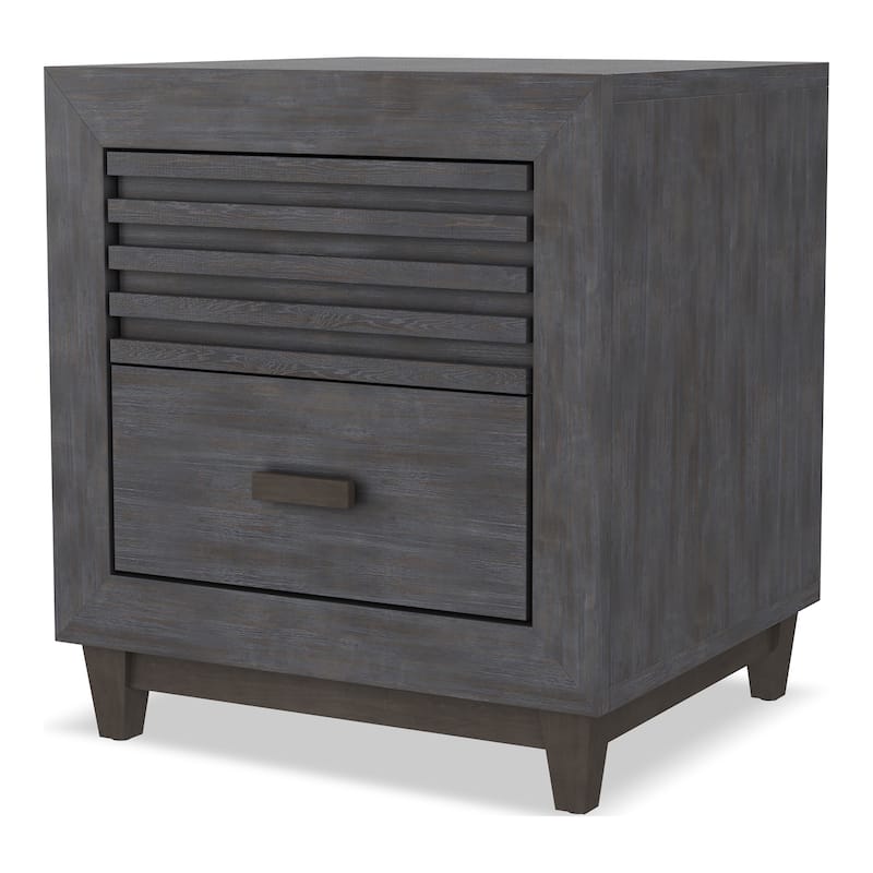 Furniture of America Faye Modern Charcoal Brown Rubberwood 2-Drawer Nightstand - Brown