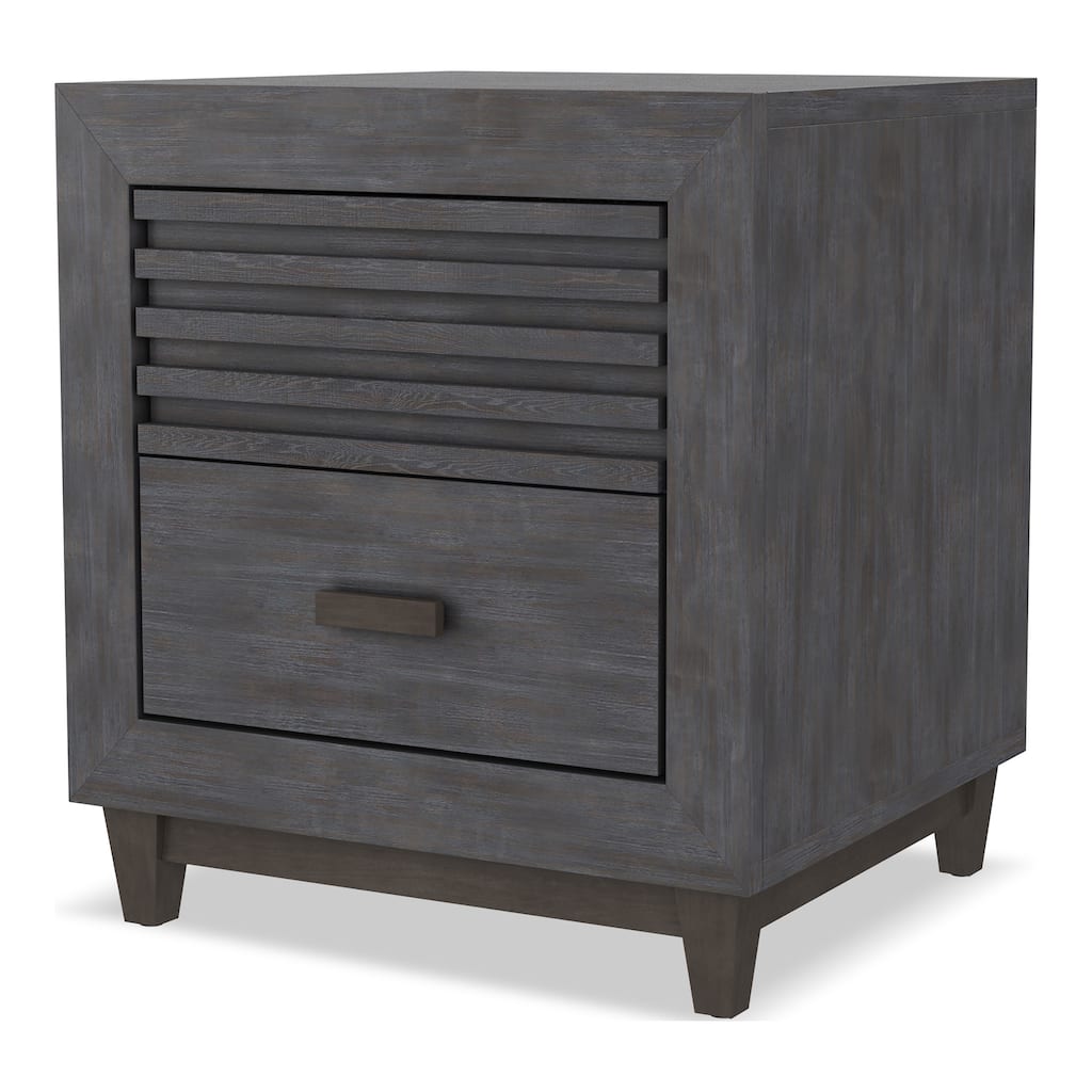 Furniture of America Faye Modern Charcoal Brown Rubberwood 2-Drawer Nightstand