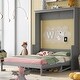 preview thumbnail 3 of 14, Queen Size Murphy Bed with a Shelf, Easy Fold Wood Wall Bed