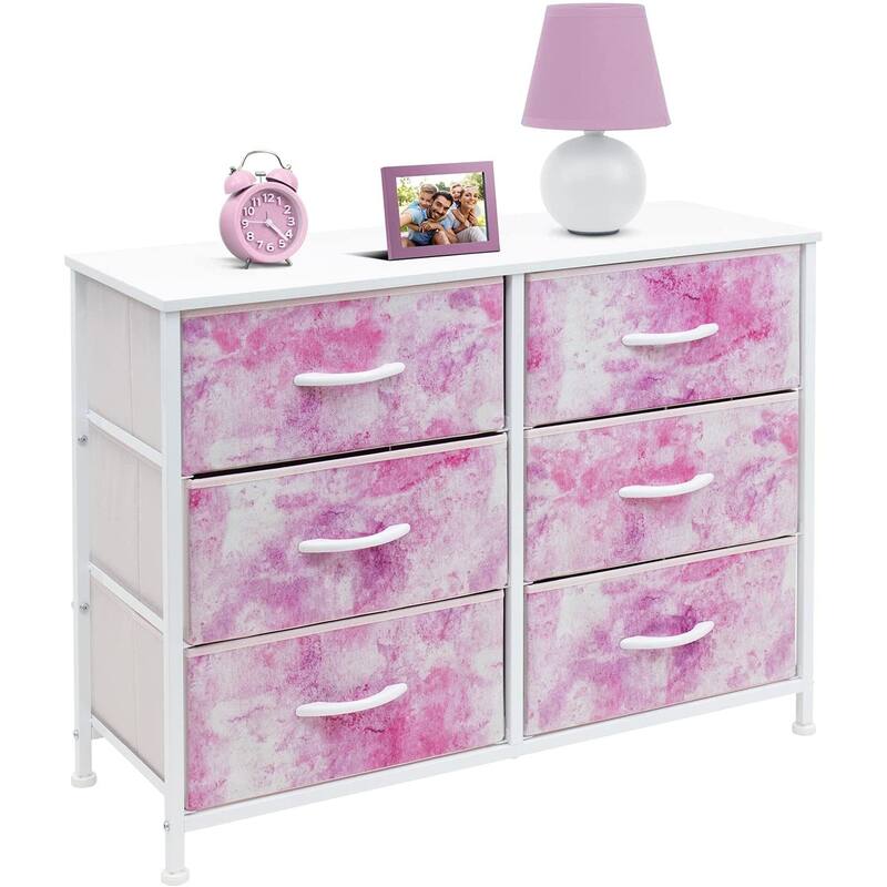 Dresser w/ 6 Drawers Furniture Storage Chest for Home, Bedroom