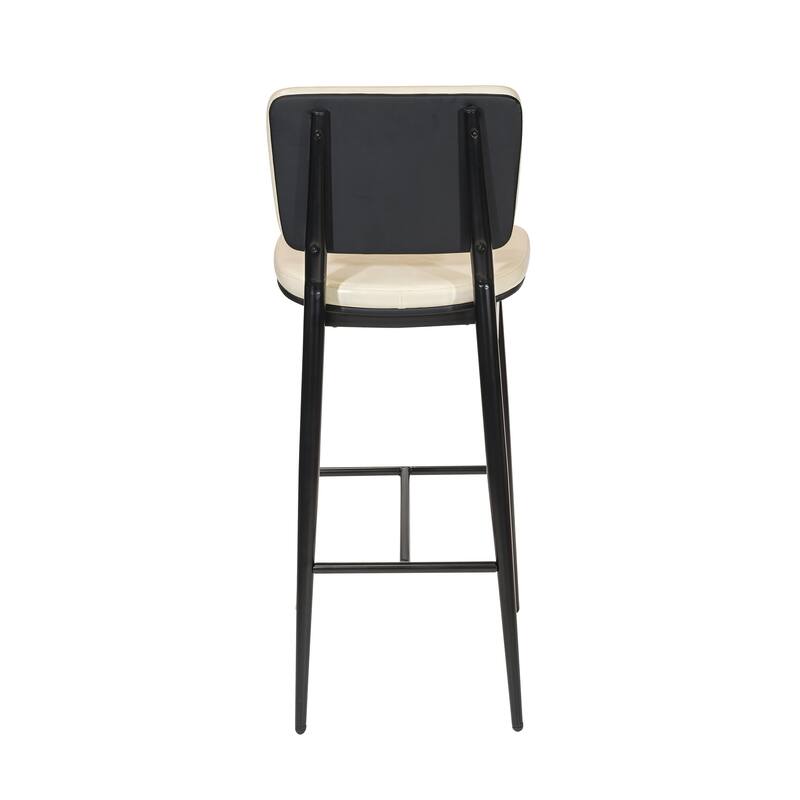Porthos Home Mori Bar Stools Set of 2, PU Leather, Steel Legs