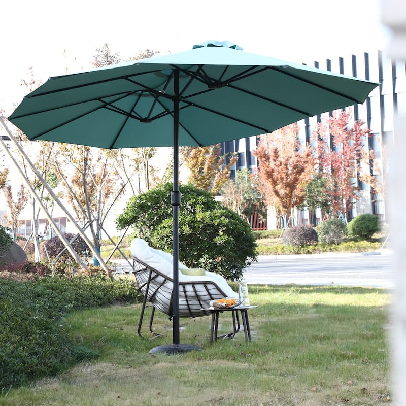 Discontinued Chichoice 14.8 Ft Double Sided Outdoor Umbrella with Crank