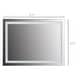 preview thumbnail 6 of 4, HOMCOM 32" LED Illuminated Bathroom Wall Vanity Mirror with Outline LEDs, Adjustable Horizontally or Vertically, Silver