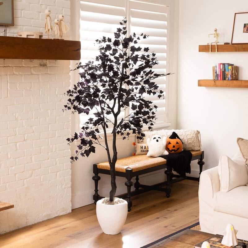6-ft Artificial Halloween Black Maple Tree