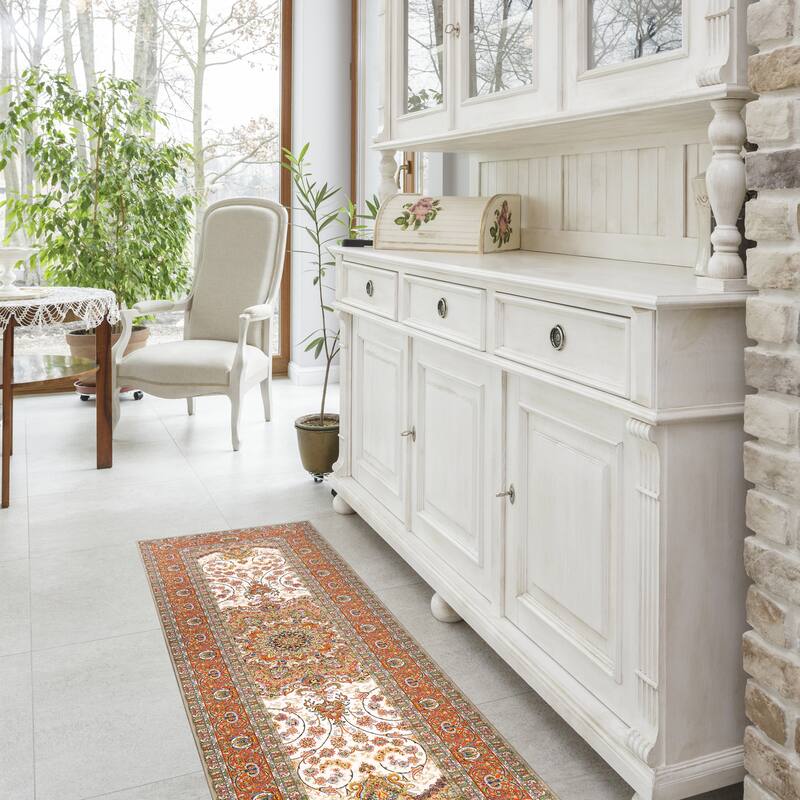 My Magic Carpet Machine Washable Rug Zahara Amber - 2.5' X 7'