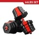preview thumbnail 10 of 15, Ainfox 2 in 1 Adjustable Dumbbell Set 33/44/66 Lbs Gym Workout Dumbbell Set with Connecting Rod