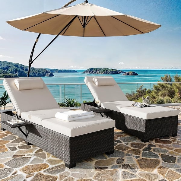 CusinAid Patio Lounge Chairs Set of 2 - Set of 2 - Beige