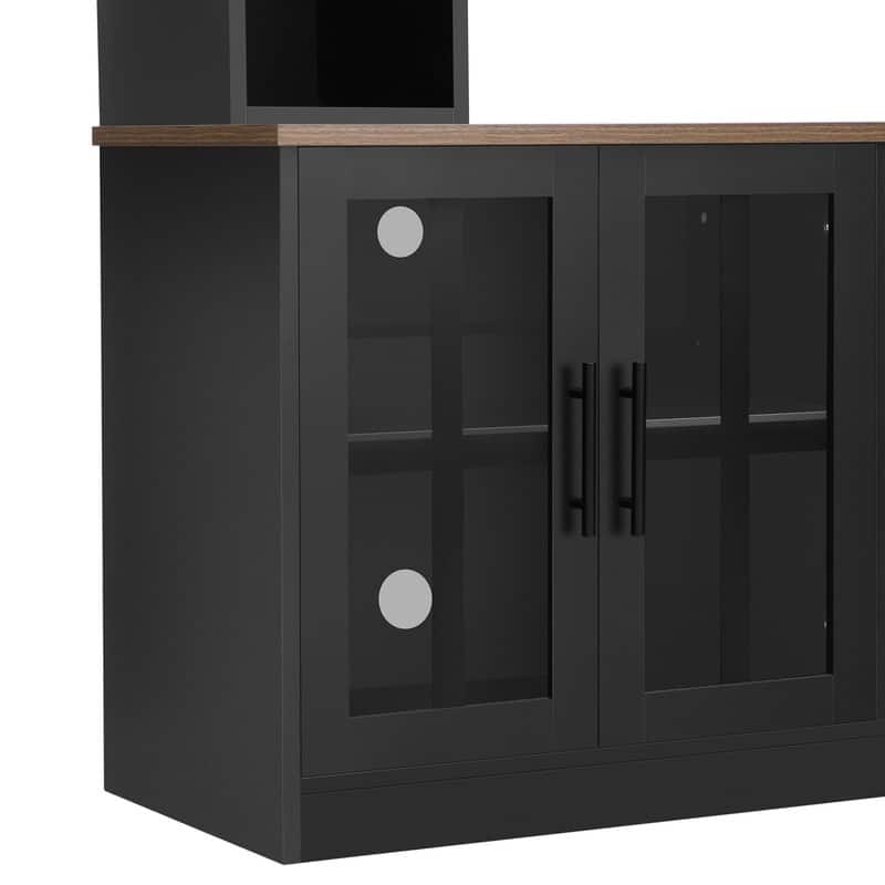 Modern 95.5" Wall Unit Entertainment Center with Bookshelves for TVs up to 80" with Electric Fireplace and Adjustable Shelves