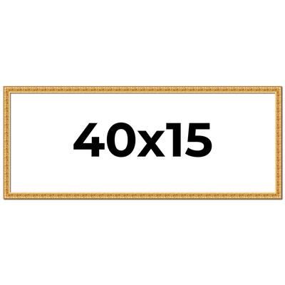 40x15 Frame Gold Real Wood Picture Frame Width 1 inches | Interior