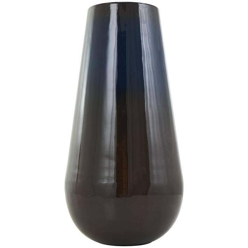 CosmoLiving by Cosmopolitan Metal Slim and Cone Geometric Vase with Handles (Set of 2) - Gold, Silver, Dark Gray, White, Black