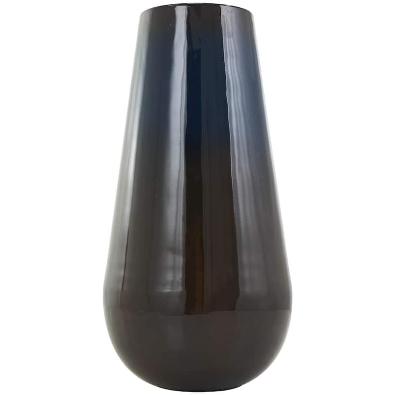 Metal Ombre Decorative Vase with Brown Accents - Blue - Roche River Decor