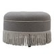 preview thumbnail 42 of 90, Yolanda Performance Fabric 25" Tufted Round Footstool Ottoman with Rope Fringe