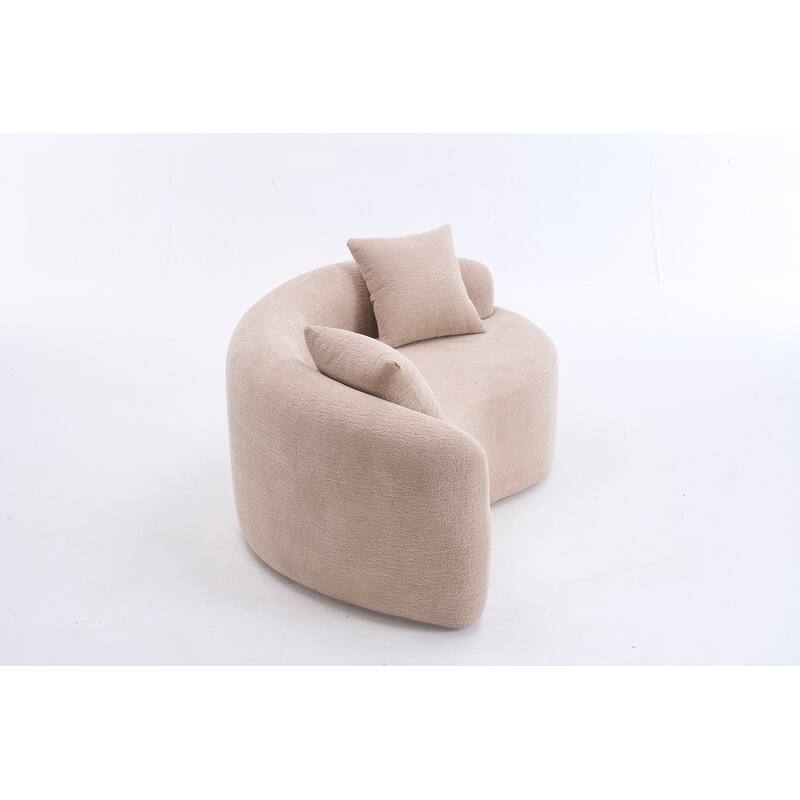 Single S-Curved Chenille Sofa Chair, No Assembly