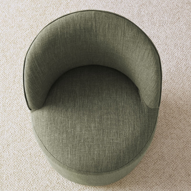 Linen Rolling Upholstered Dining Chair with Wheels (Set of 4)