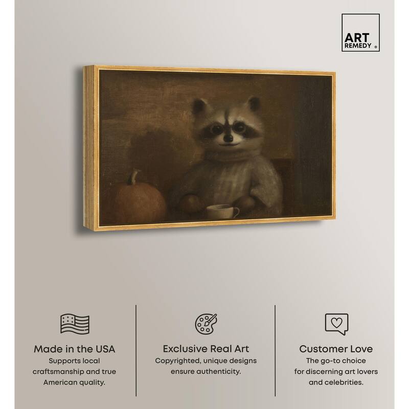 Raccoon Reverie Canvas by Art Remedy